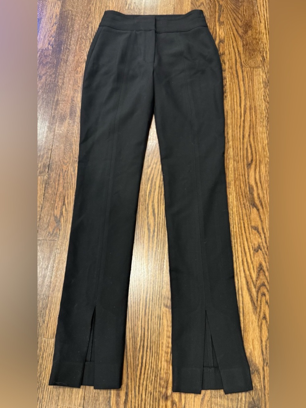 Veronica Beard Black Jessamv Front-Slit Pant Leg Size 2 Retail $425